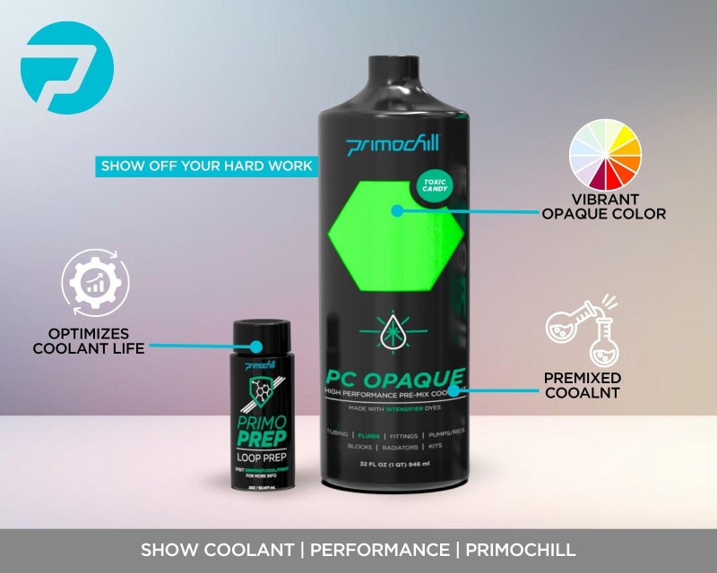 PrimoChill Opaque - Computer WaterCooling Show Coolant, Solid/Non-Transparent, Full Protection, Advanced User, PrimoPrep Included, Proudly Made in The USA (32oz/.9L) - Toxic Candy - Image 2